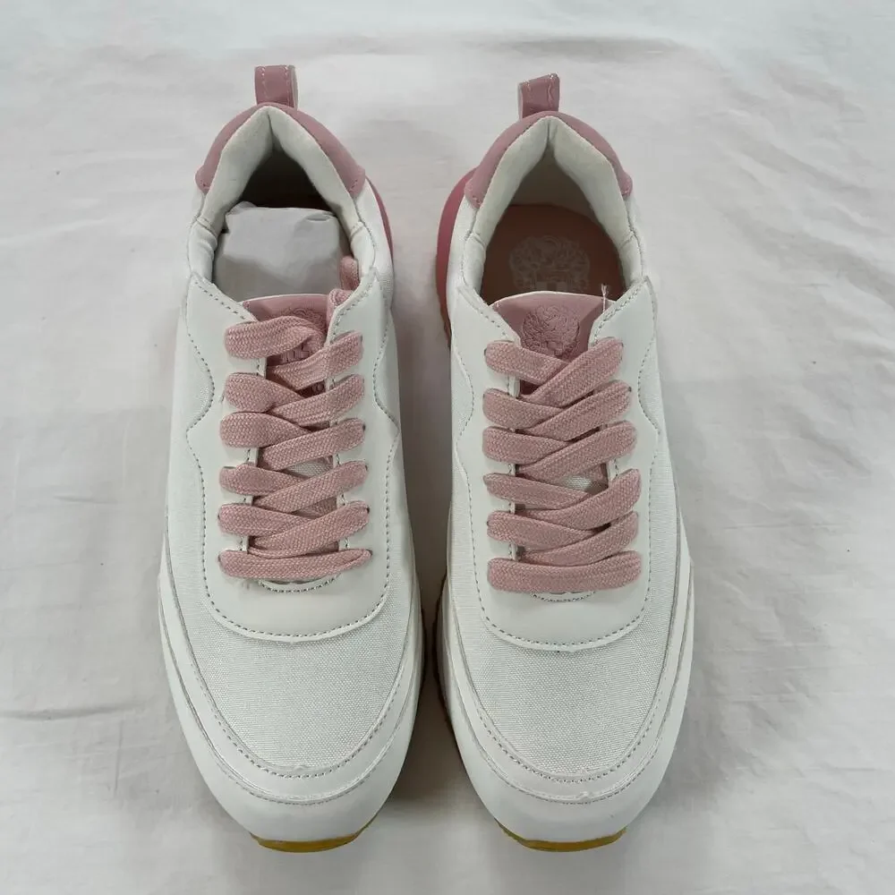 Vince Camuto Girls Sneaker White Pink Low Top Athletic Shoe Size 3